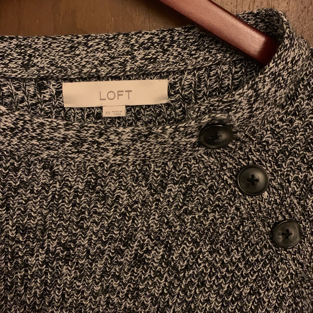 Loft Marbled Shoulder Button Sweater - image 3